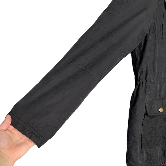 Shinestar Black Anorak Utility Long Line Zip Front Jacket Coat - Picture 7 of 11